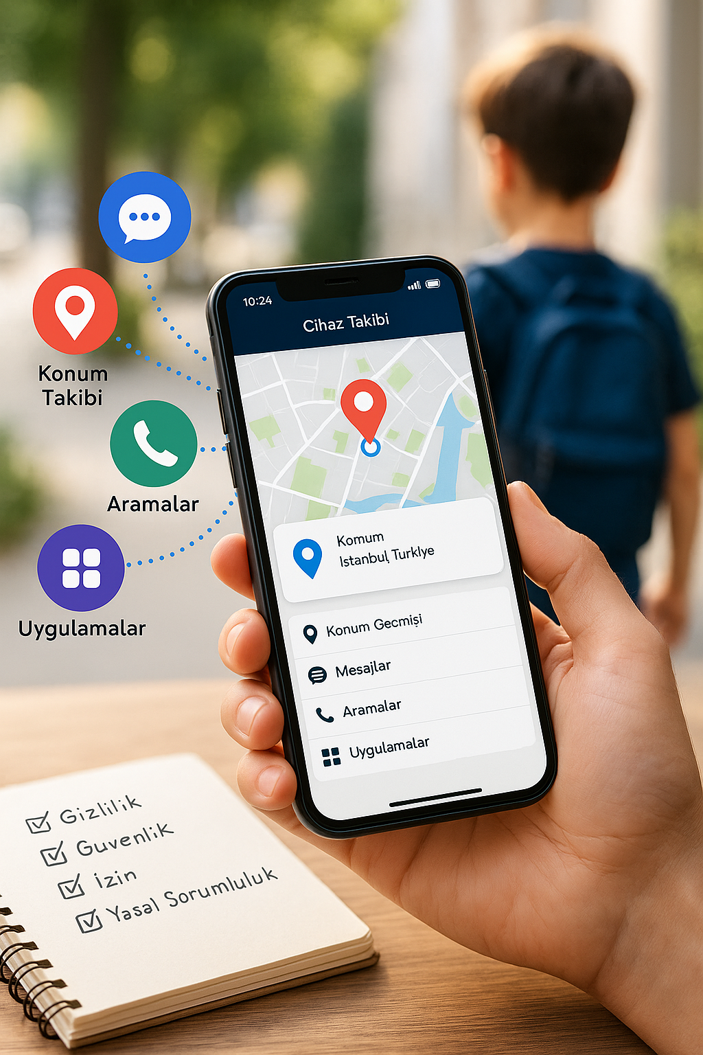 telefona yüklenen takip programı